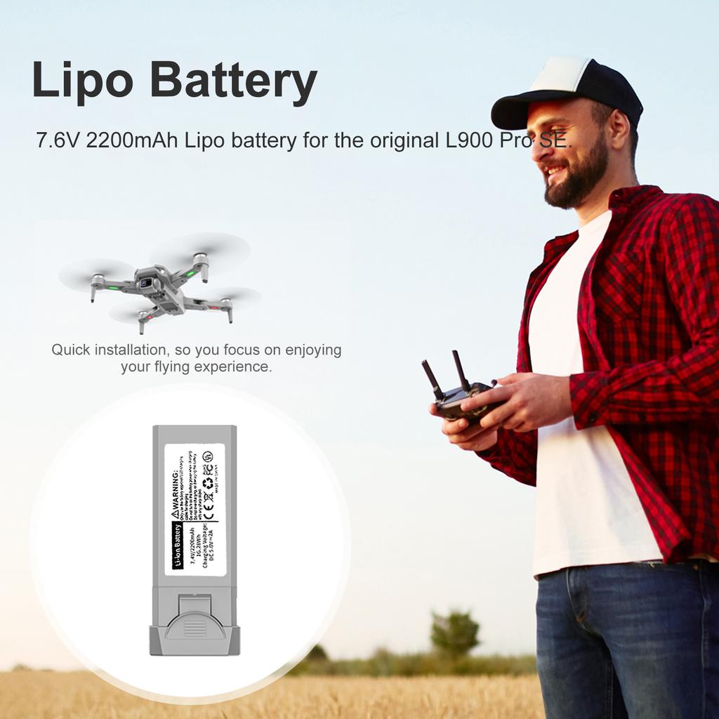 7.4V 2200mAh Lithium Battery Aircraft Model Accessories RC Drone Lithium Battery Replacement Spare Parts for L900 Pro SE