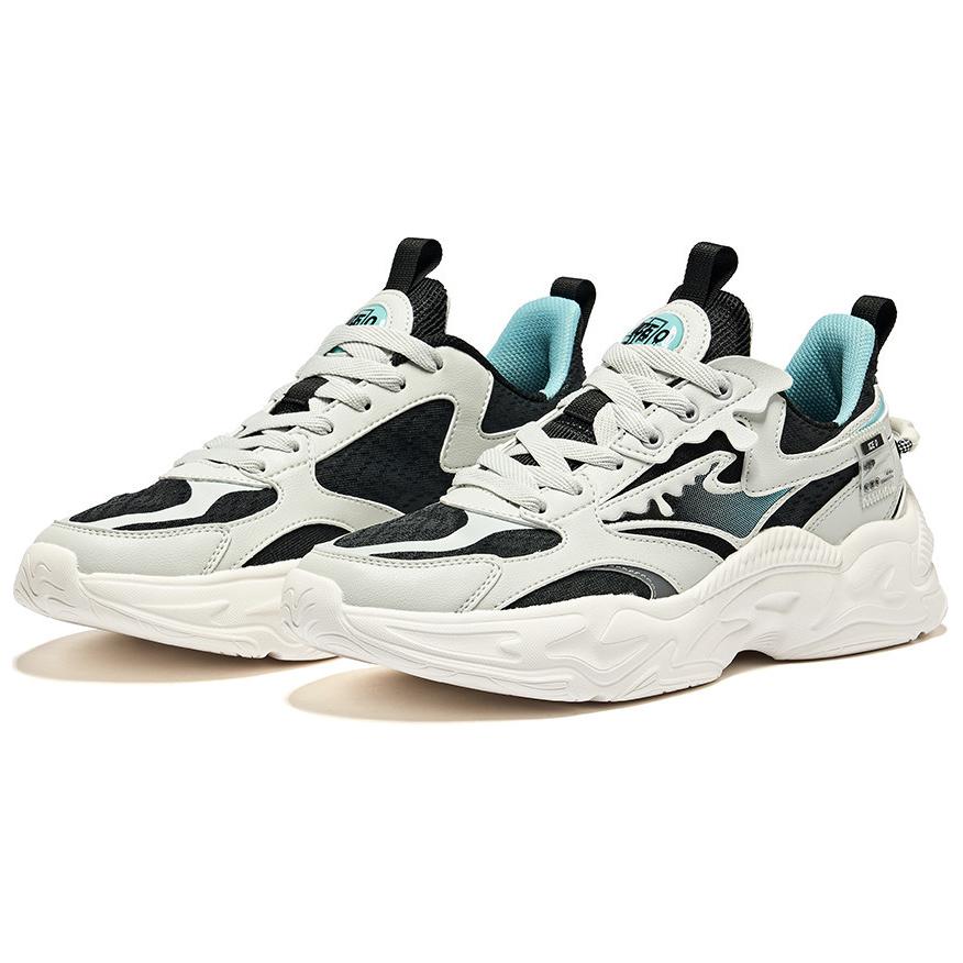 Hongxing Erke Comfortable Breathable Shock Absorbing Wear Resistant Low Top Casual Running Shoes Men sneaker White Gray Blue 11123220307-005