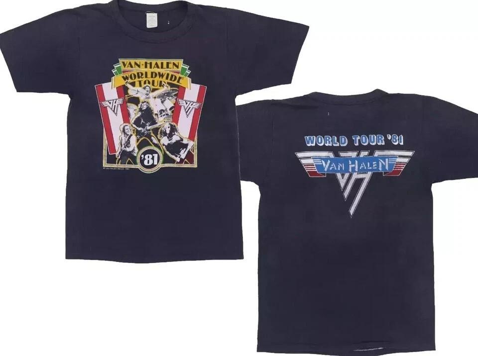1981 Van Halen Worldwide Tour Shirt Cotton Unisex Size S5XL For Fans Unisex T-Shirt XXXXL