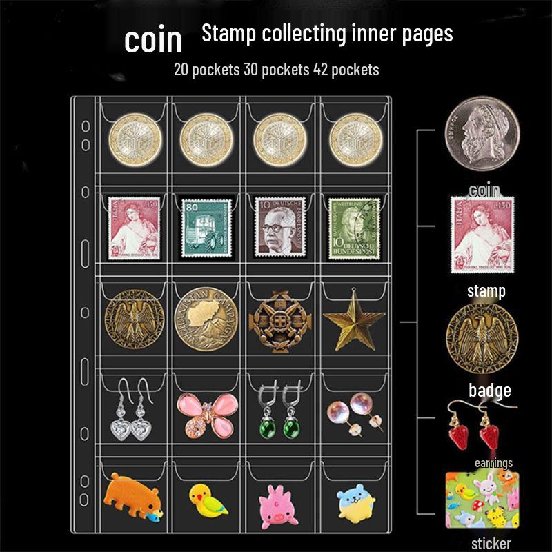 

Альбом-планшет большой вместимости для коллекции монет и банкнот с прозрачными ПВХ-страницами