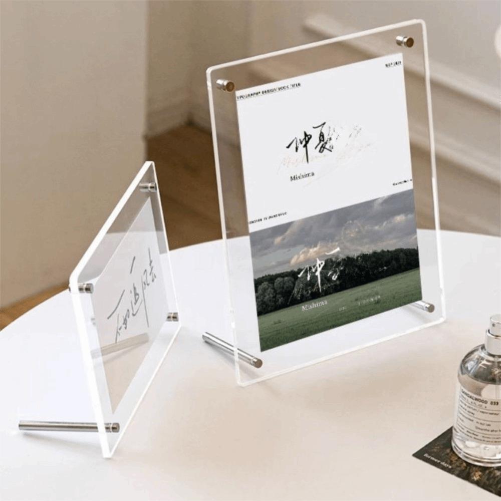 Nordic Style Acrylic Photo Frame Horizontal Photo Card Stand Poster Display Stand Office