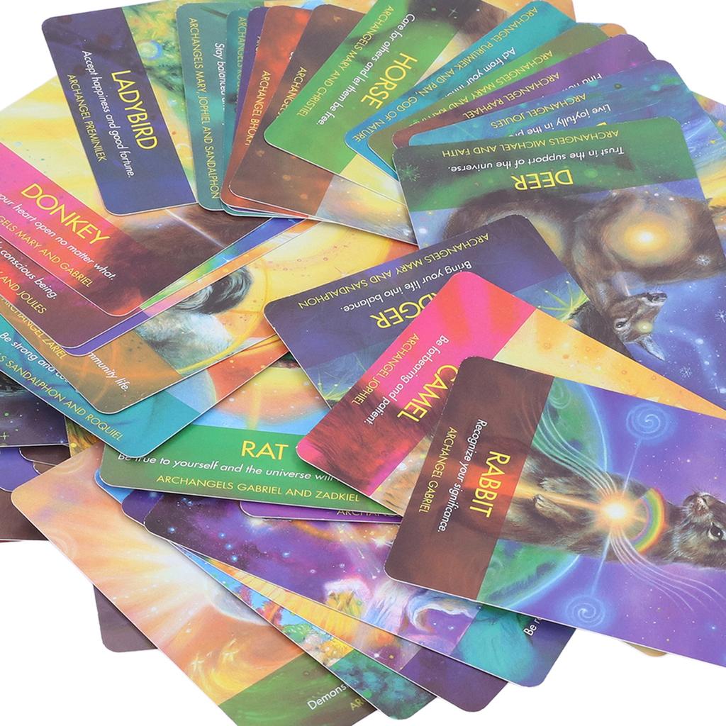 Englische Tarotkarte Tiermuster Wahrsagerei Tarotdeck Brettspiel für Feiertagsparty