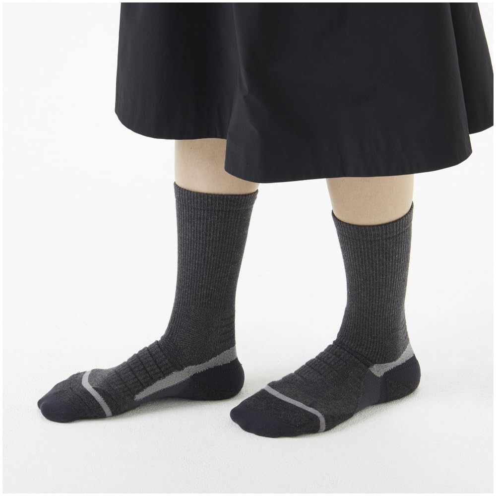 Arch Hammock Breath Thermo Cold Charcoal Gray x Gray [Mizuno] Socks, Thin, Heat-Generating Material, Protection,