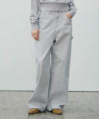 CITTA Daily Striped Wide Carpenter Pants_Ctb566(White)