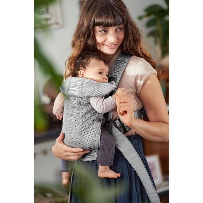 Porte-bébé mini - babybjorn - 3d mesh - gris - ergonomique - mixte - a partir de 0 mois