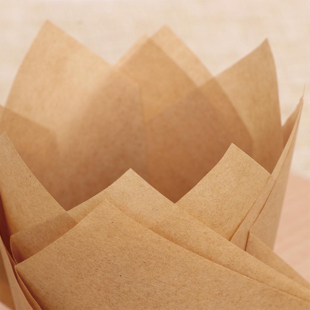Bakeware Resistance High Temperature Liners Pastry Baking Paper Cups Tulip Shape 50Pcs/Set Cake Cup