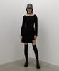 MODERNABLE Shirred Asymmetrical Dress - Black