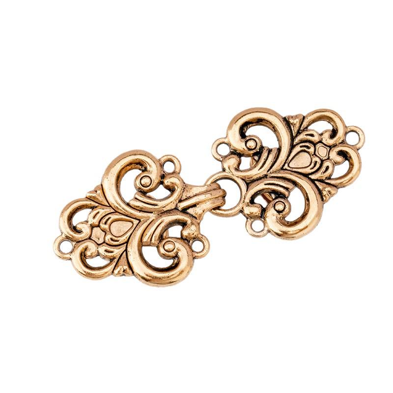 Hollow Metal Clasp for Qipao/Hanfu Collar, Frog Button for Coats & Scarves