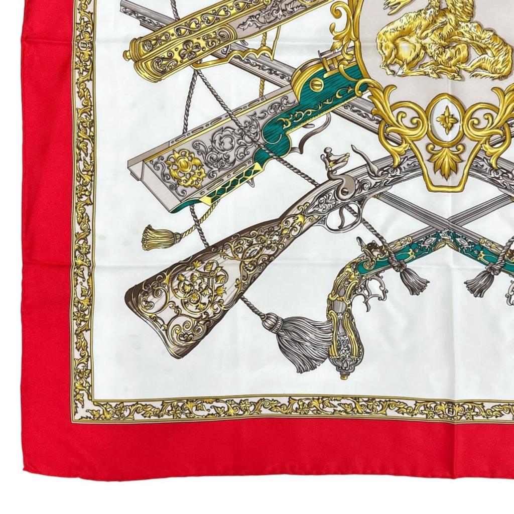 HERMES Diane Carre 90 scarf white Women used