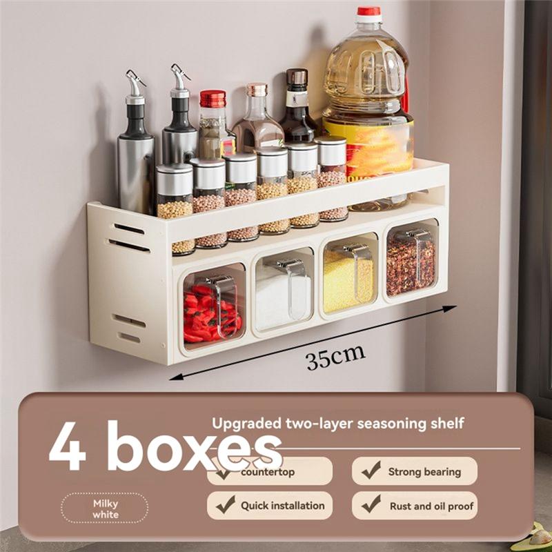 Spice Rack Organizer Wall Mounted Kitchen Spice Rack For Countertop Seasoning Box Spice Organizer For Kitchen Seasoning