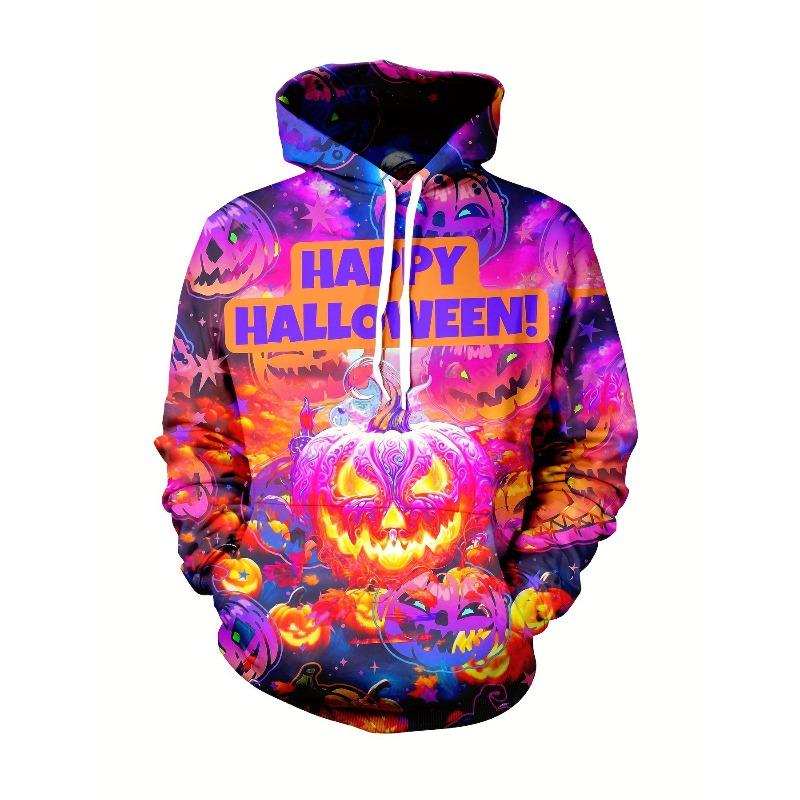 Autumn and Winter Men's Halloween Pixie 3D Printed Hooded Comfortable and Breathable Hoodies & Sweatshirts (men’s)