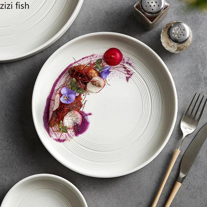 Ceramic Dinner Plate Round Steak Plate Salad Plates Spaghetti Plates Dessert Dish Bread Dish Dim Sum Bowl Cake Bowl Kitchenware