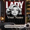 Personalisierte Wandtapisserie, Lady Gaga Individuell Bedruckter Name, Stoff-Wandkunst für Innenraum-Hintergrund
