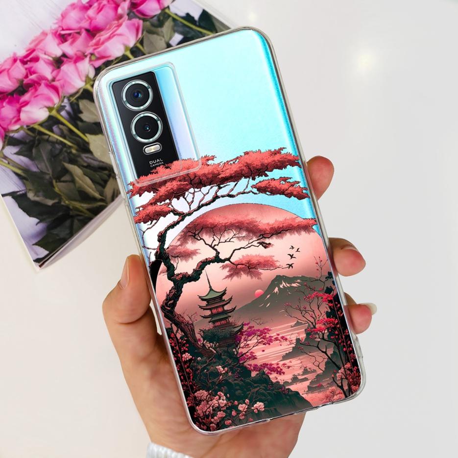 For Vivo Y76s Case Vivo Y76 5G Stylish Painted Cover Clear Silicone Phone Case For Vivo Y74s Y 76 s VivoY76 5G Soft Fundas Coque