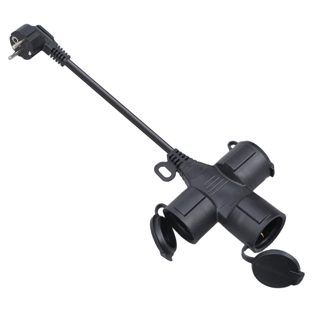 3 Outlet Outdoor Extension Cable IP44 Protective Flexible Rubber High Conductivity Cores 3500W Capacity Indoor Outdoor