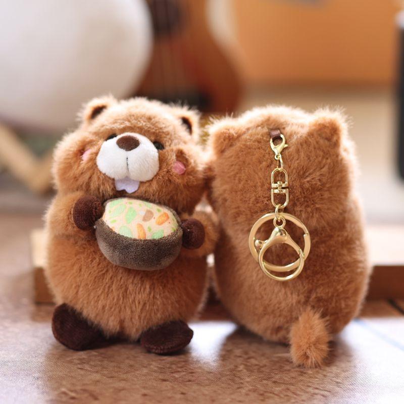 Plush Toy Groundhog Cartoon Animal Doll Keychain Backpack Pendant Holiday Gift