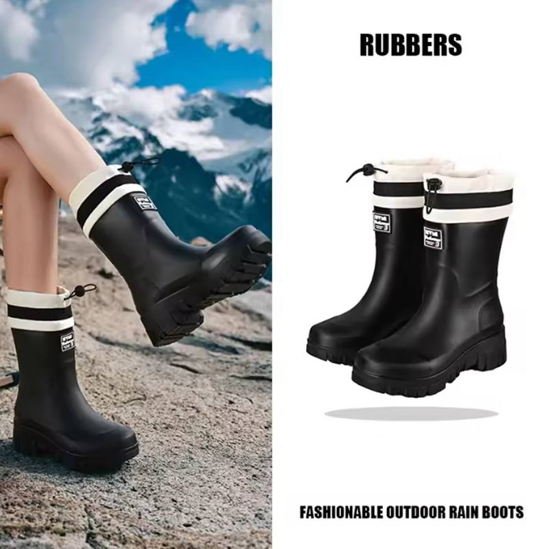 Family-sized Waterproof Non-slip Rain Boots for Outdoor Activities, Matching Designs
