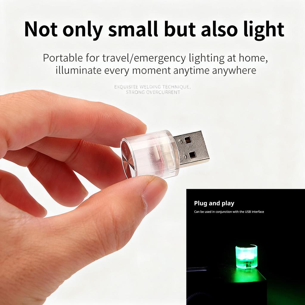 New Car Mini USB LED Ambient Light Decorative Atmosphere Lamps for Interior Environment Auto PC Computer LED Light Plug Play