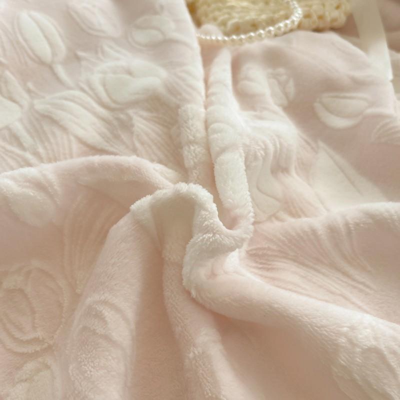 2026 Korean Winter Milk Fleece Bedding Set High Weight Warm Thick Ruffled Trim 4-Piece