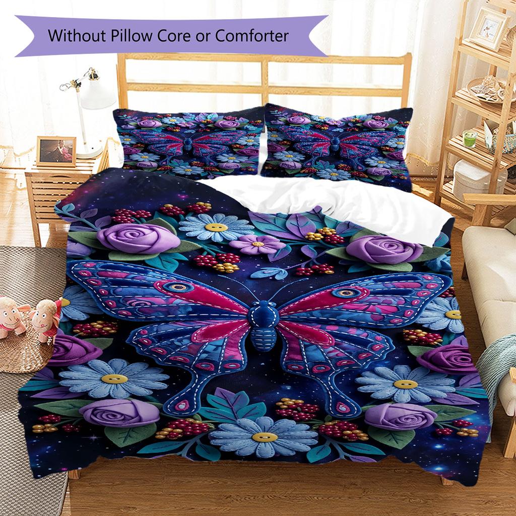 Gentle Calm Bedding Quilt Set Quilt Cover Pillowcase Home Decoration Birthday Gift (1 * Duvet Cover + 2 * Pillowcase, Without Core)