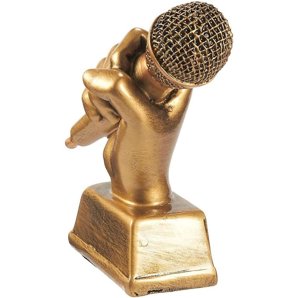 Small Golden Microphone Trophy Singing Competitions Craft Souvenirs  Kindergarten Kids Gift