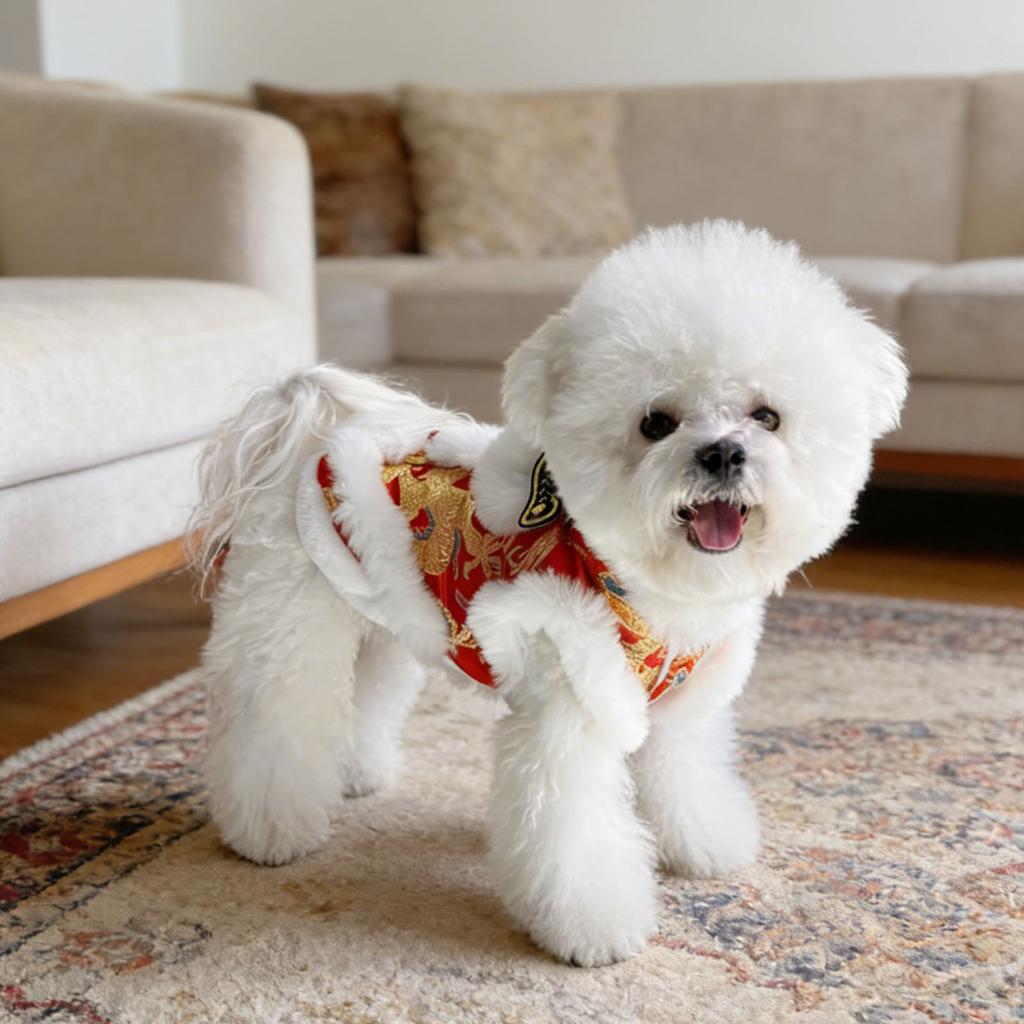 New Year Warm Lion Dance Dog Costume Cute Dog Jacket for Small Medium Dogs Teddy Schnauzers