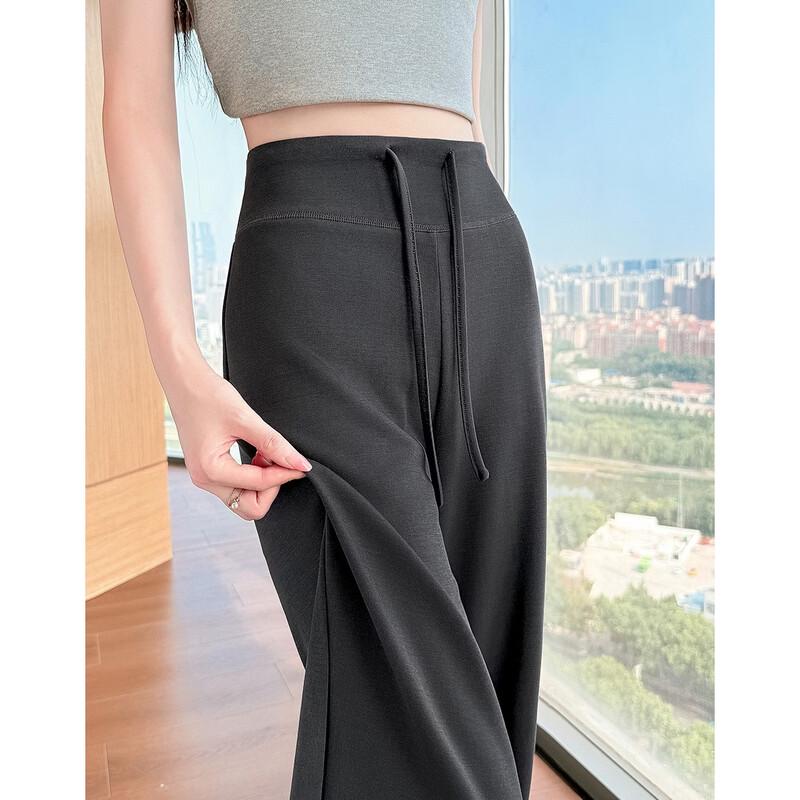 Women's Summer Petite Straight Wide-Leg Casual Pants