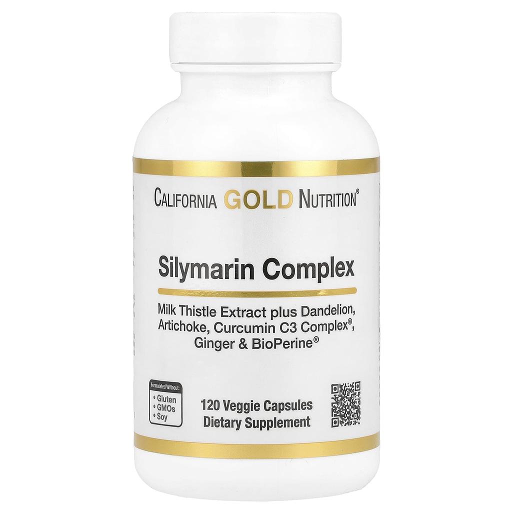 Silymarin Complex, Dandelion, Artichoke, Curcumin C3 Complex, Milk Thistle Extract with Ginger and Bioperine, 120 Veggie Caps