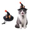 Adjustable Strap Pet Halloween Witch Hat Curved Top Dog Halloween Party Hat  Holiday Decoration