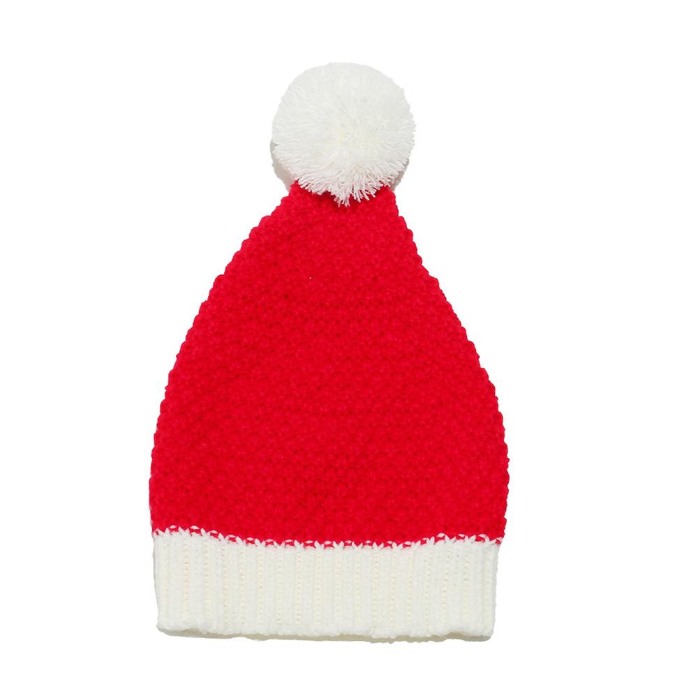 Autumn and winter Santa Claus men and women red green long tube knitted hat wool hat Christmas hat