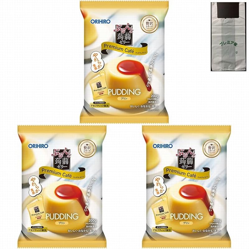

[3 bags set] Orihiro Purunto konjac jelly premium cafe pudding Konnyaku jelly 200g 3 bags total 600g Comes with original bag