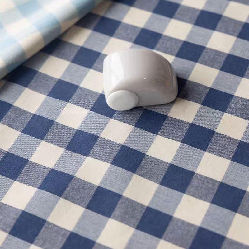 

INS Style Gingham Accessible Luxury Fancy Tablecloth Fabric Cotton and Linen Birthday Photo White Tablecloth Coffee Table Cloth Picnic Mat Navy blue grid (edge sealing) 65*65cm