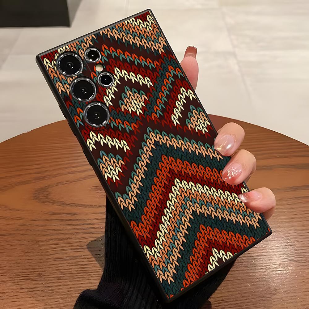 

Granny Square Crochet Phone Case For S23 Samsung S24 Ultra S22 S20 Fe S21 Plus Galaxy A54 A34 A24 A53 M54 Note 20 Cover Samsung s24Plus