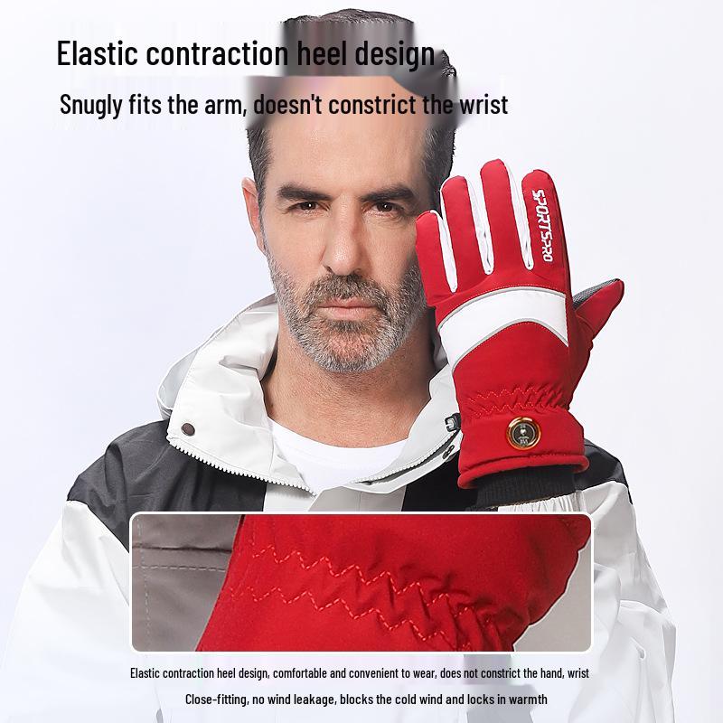 Heated Waterproof Winter Gloves: Electric Motorcycle & Ski Wear for Men and Women, Thickened with Velvet, Cold-Resistant.