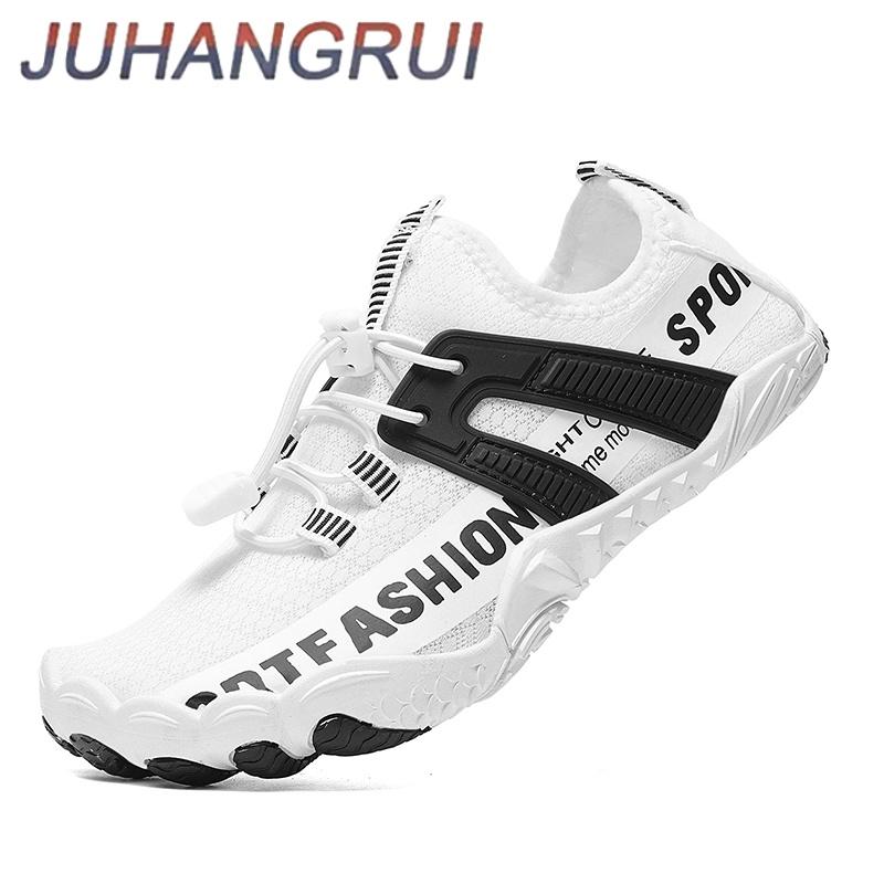 Unisex Outdoor Five-Finger Wading Shoes Breathable Mesh Rubber Sole Surfing Diving Swimming Shoes Slip-On Water-Resistant Sandal