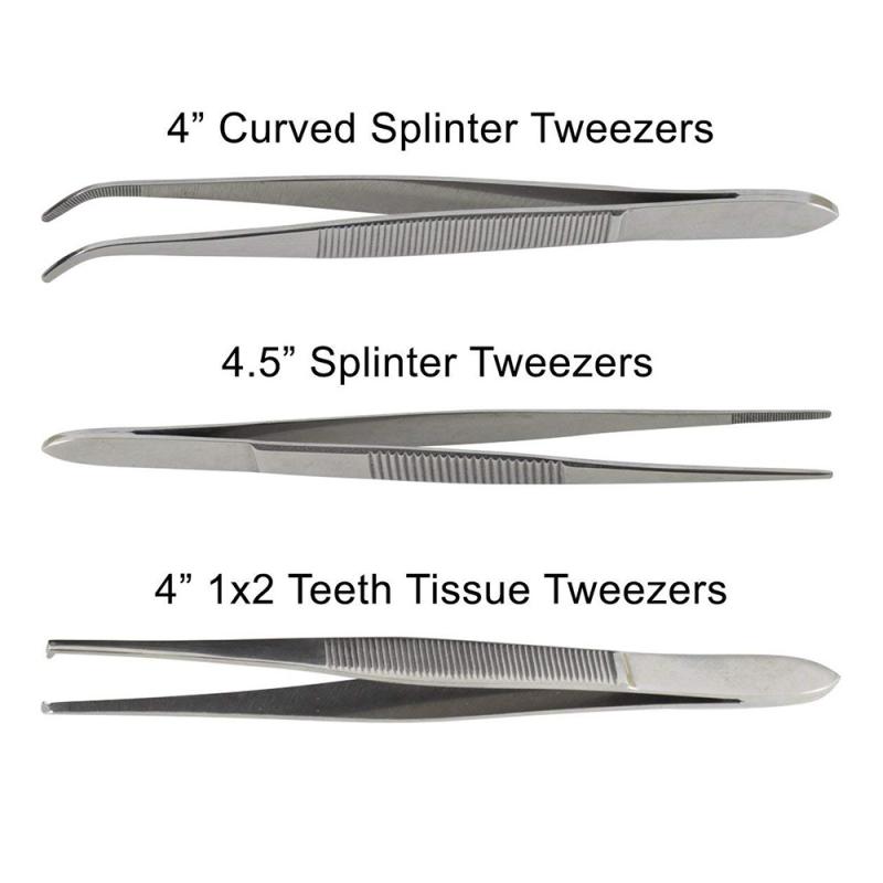 Medical Students Suture Practice Kit Stainless Steel Probe Scissors Tweezers Student Experimental Tool Combination Kit Model