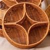 Woven Rattan Style Compartmental Storage Basket
