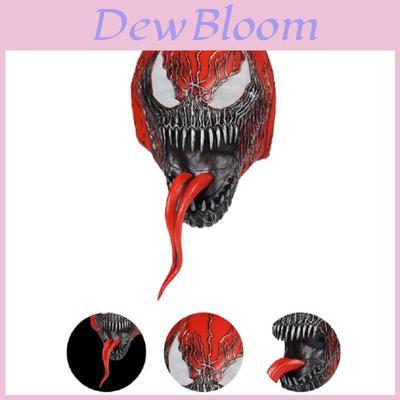 Máscara Cosplay do Homem-Aranha Venom Vermelho Para Adultos Adereço de Cabeça de Látex Confortável