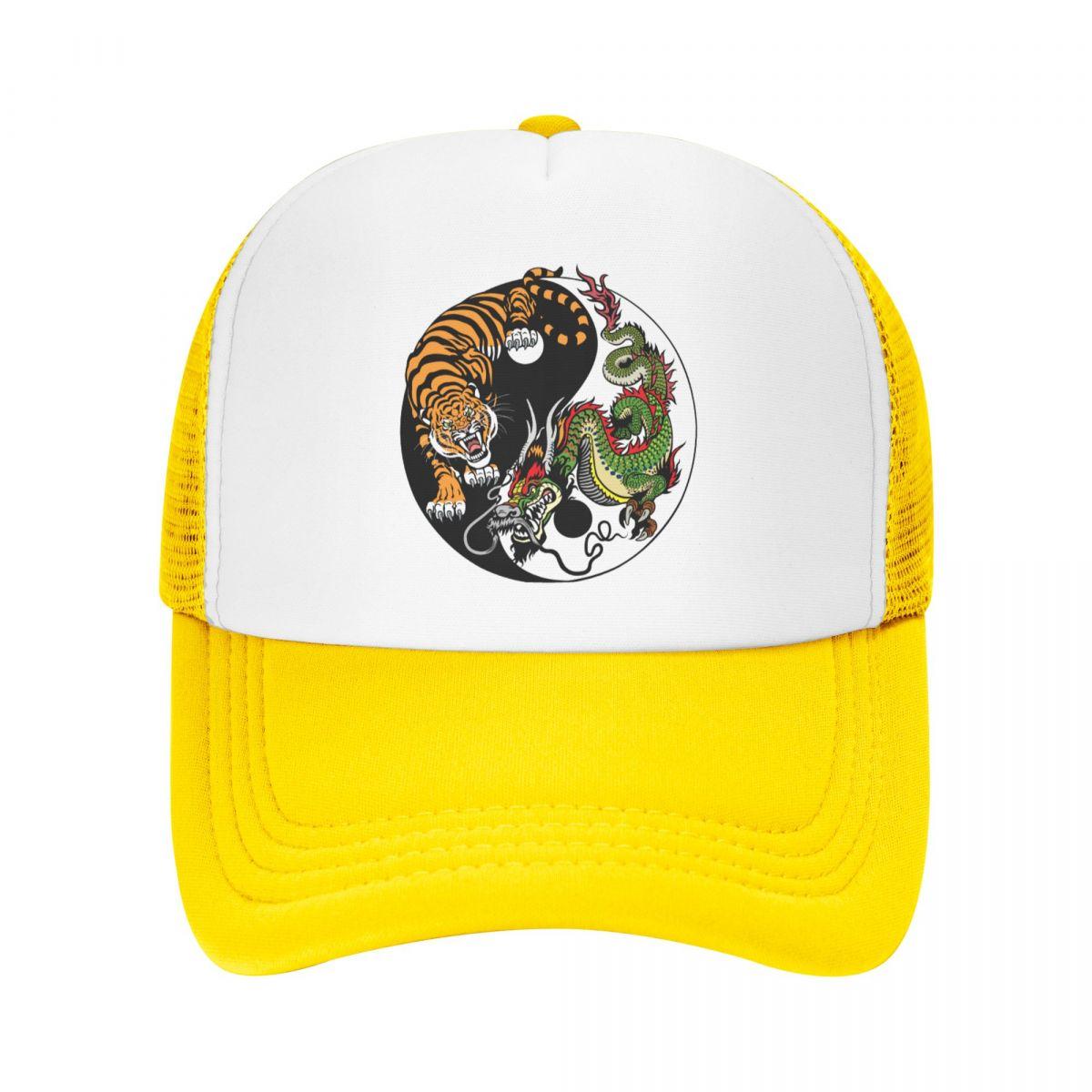 

Бейсбольная кепка с символом панк-дракона и тигра, WoUnisex, унисекс, дышащая шляпа дальнобойщика, спортивные шляпы Snapback, летние кепки Trucker Hat