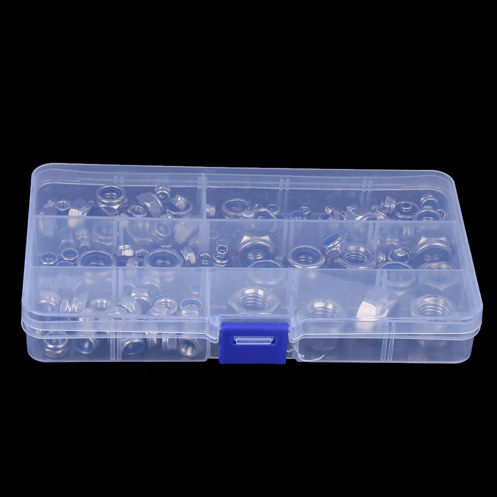 165Pcs Stainless Steel Screw Lock Nuts Assortment Kit Fasteners Hardware Accessories