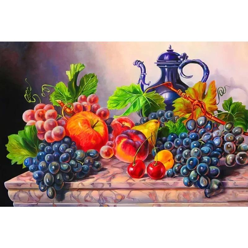Pôster de Frutas e Vegetais Nórdicos Pintura em Tela Colorida Arte de Parede de Comida para Sala de Jantar Decoração de Cozinha Decoração de Casa Decoração de Parede