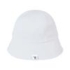 VARZAR Monogram Label Round Bucket Hat White