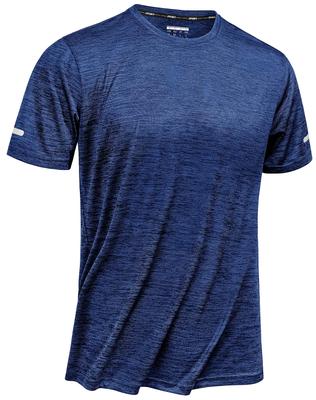 [TACVASEN] Men's T-Shirt, Sportswear, Short Sleeve, Crew Neck, Hiking Shirt, Top, Reflective Tape, Running, Quick Dry, Exercise, Royal Blue, Size L