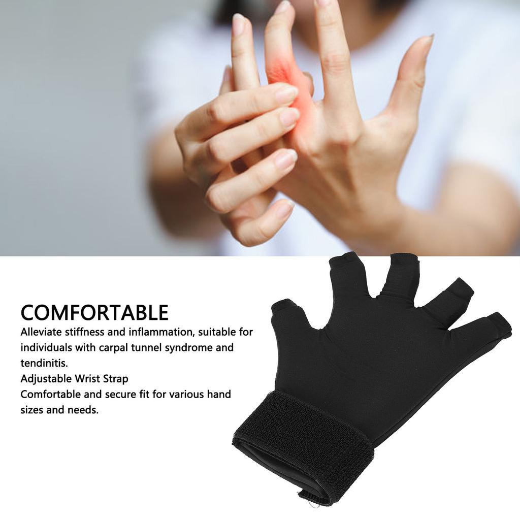 Finger Compression Ice Glove Adjustable Wrist Strap Discomfort Relief Hand Wrist Ice Pack Glove for Carpal Tunnel Tendinitis