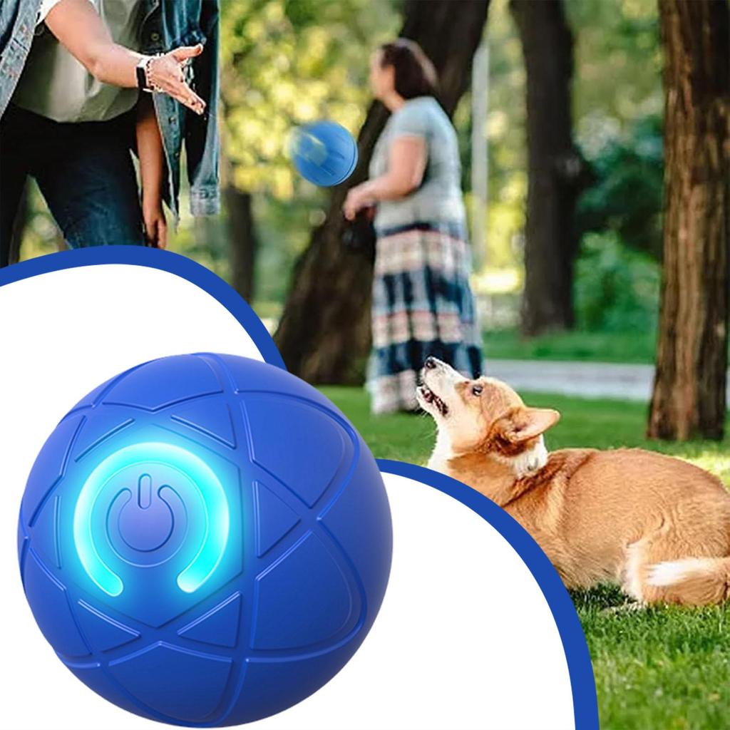 Interactive Rolling Dog Ball Puppy Rocking Ball Toy Smart Interactive Pet Toy Ball with LED Light USB Charging Rolling Ball