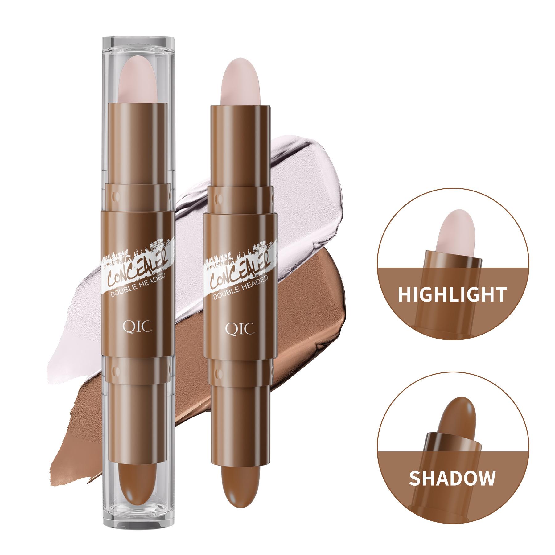

New Double-Headed Grooming Stick, Modified To Brighten Facial Shadows, Highlight Grooming Pen, Nose Shadow Concealer Pen *3pcs