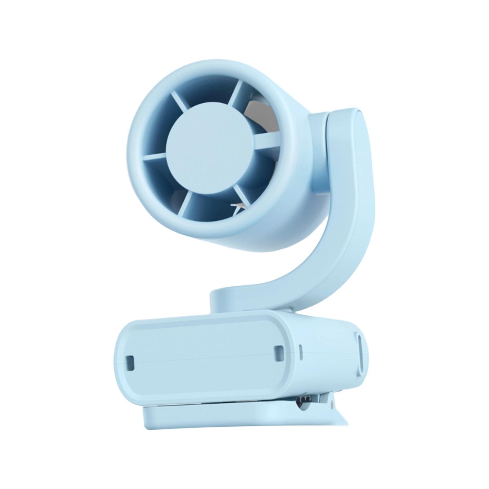 

Clip- Fan With Digital Display — Portable USB-Rechargeable Folding Fan; Clips Onto Hats, Umbrellas, And Backpacks; Ideal For Outdoors, Travel One Size синий