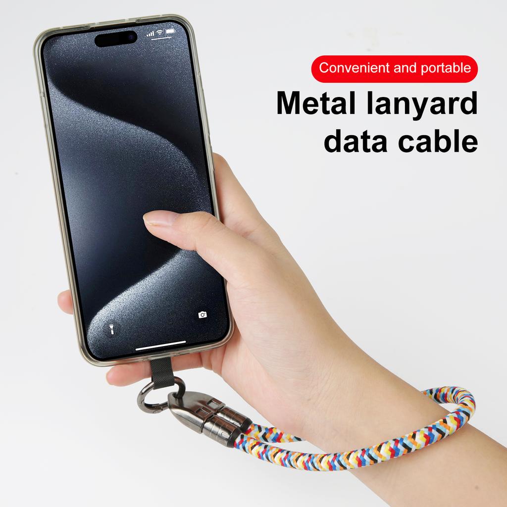 30CM 240W USB C Cable Braided Aluminum Phone Lanyard Type C To Type C Cable Fast Charging USB Cable