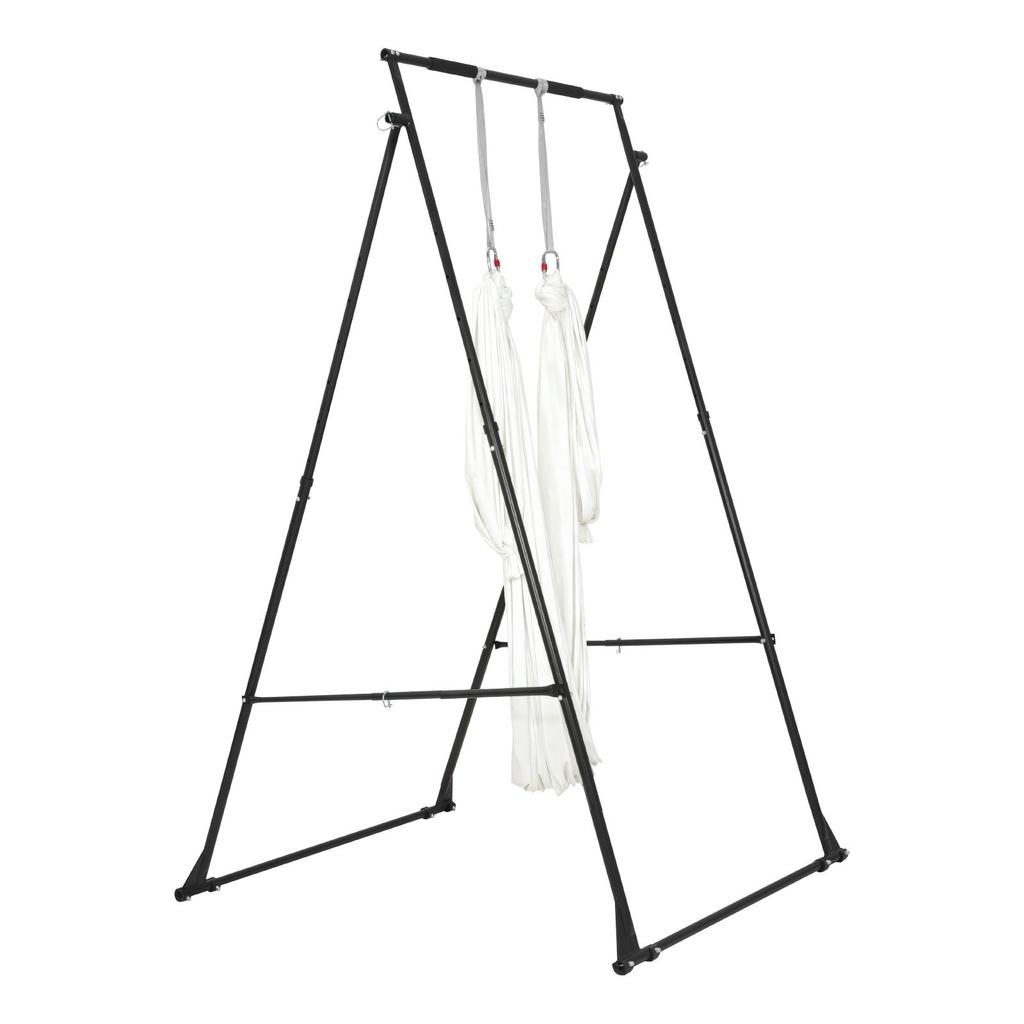 VEVOR Yoga Stand Frame, Max 200 Kg Load Swing Stand, Triangular Structure Aerial Rig, Aerial Silk Stands with EVA Foam & 6m Yoga Hammock