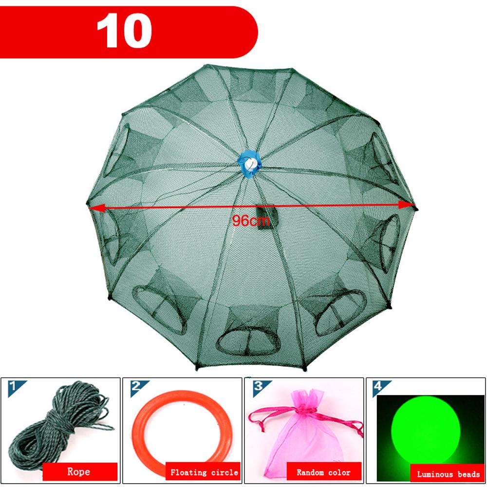 4-28 Holes Automatic Fishing Net Nylon Foldable Catch Fish Trap Nets For Fish Shrimp Minnows Crab Cast Mesh Fishing Network Tool